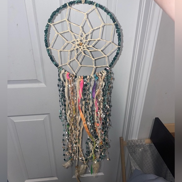 Boho Dreamcatcher Multicolored Ribbons Wall Decor Macrame Art - Picture 4 of 5